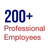 200+ Professional Employees