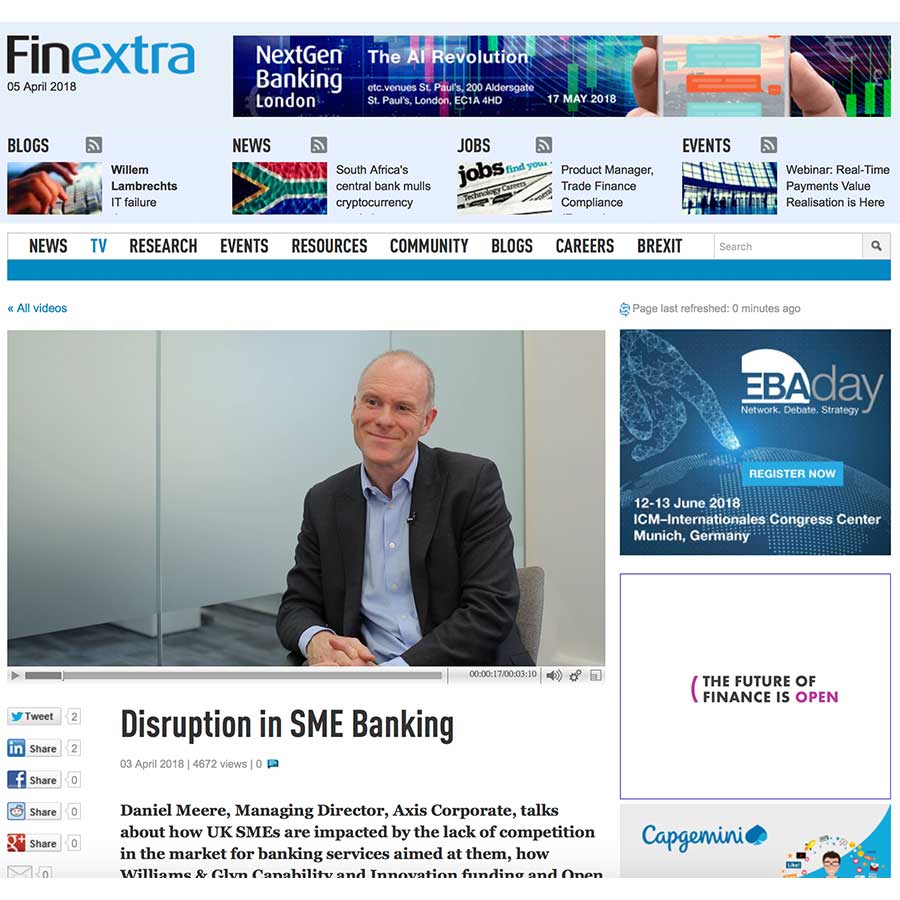 Finextra Video -Disruption in SME Banking